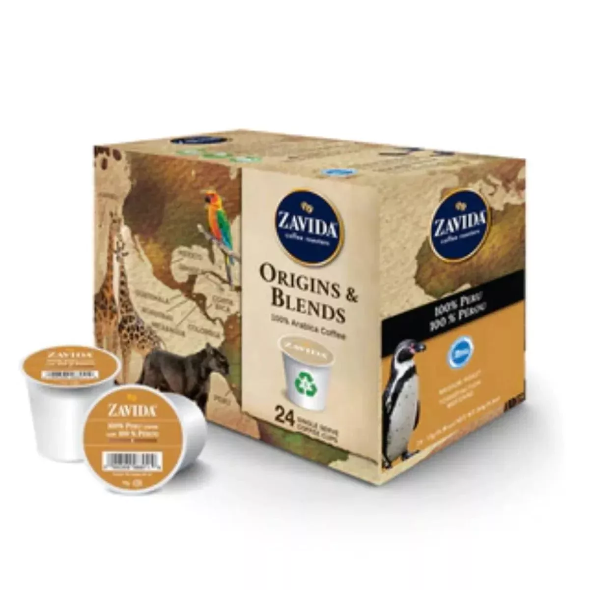 Zavida 100% Peru Single-Serve Coffee Pods (Case of 96)