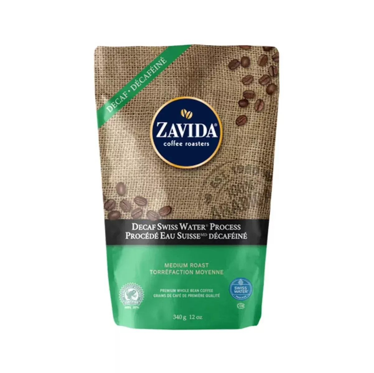 Zavida Decaf Swiss Water Process Whole Bean Coffee (12 oz.)