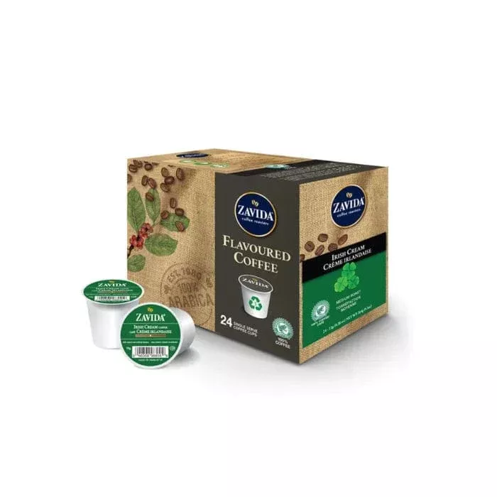 Zavida Irish Cream Single-Serve Coffee Pods (Box of 24)