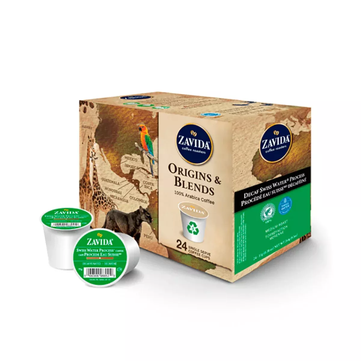 Zavida Swiss Water Decaf Single-Serve Coffee Pods