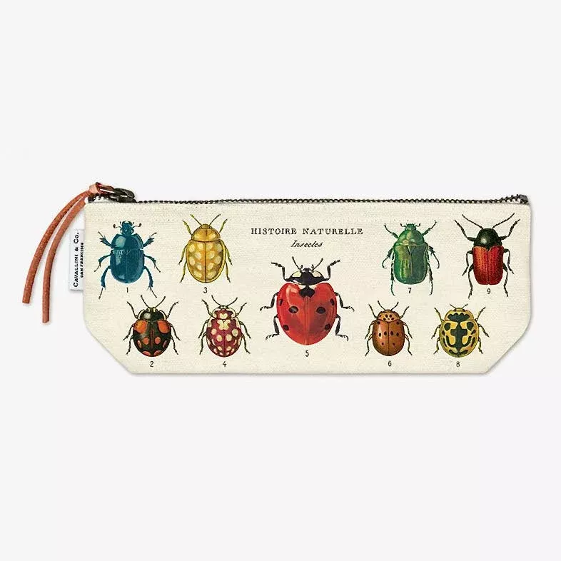 Zippered Mini Pouch French Insects Chart